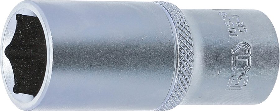 Uzgriežņu atslēgas ieliktnis sešstūris, dziļš | Piedziņas iekšējais kvadrāts 10 mm (3/8") | SW 18 mm