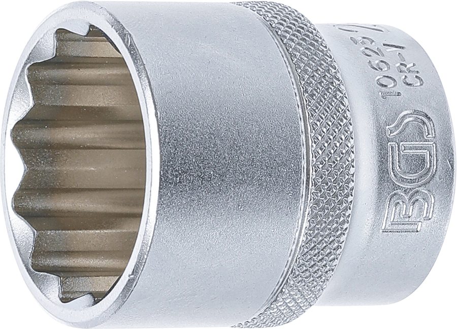 Uzgriežņu atslēgas ieliktnis divpadsmit punktu | Piedziņas iekšējais kvadrāts 12,5 mm (1/2") | SW 28 mm