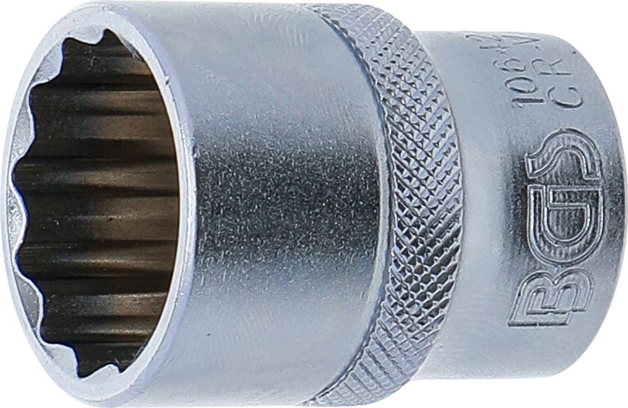 Uzgriežņu atslēgas ieliktnis divpadsmit punktu | Piedziņas iekšējais kvadrāts 12,5 mm (1/2") | SW 22 mm