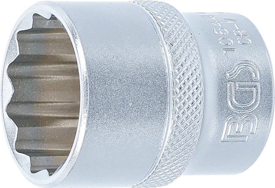Uzgriežņu atslēgas ieliktnis divpadsmit punktu | Piedziņas iekšējais kvadrāts 12,5 mm (1/2") | SW 24 mm