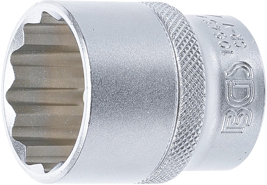 Uzgriežņu atslēgas ieliktnis divpadsmit punktu | Piedziņas iekšējais kvadrāts 12,5 mm (1/2") | SW 27 mm