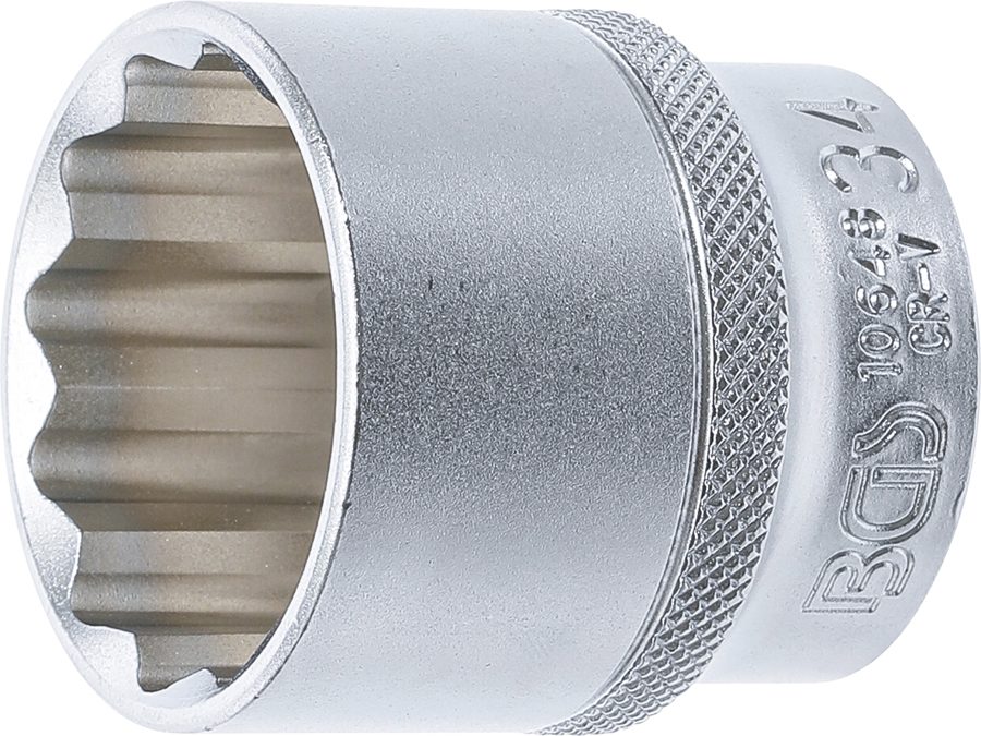 Uzgriežņu atslēgas ieliktnis divpadsmit punktu | Piedziņas iekšējais kvadrāts 12,5 mm (1/2") | SW 34 mm