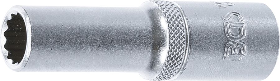 Uzgriežņu atslēgas ieliktnis, divpadsmit punktu, dziļš | Piedziņas iekšējais kvadrāts 12,5 mm (1/2") | SW 12 mm
