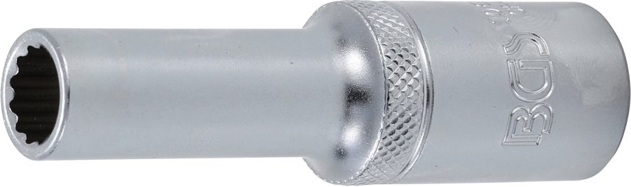 Uzgriežņu atslēgas ieliktnis, divpadsmit punktu, dziļš | Piedziņas iekšējais kvadrāts 12,5 mm (1/2") | SW 10 mm
