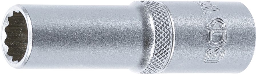Uzgriežņu atslēgas ieliktnis, divpadsmit punktu, dziļš | Piedziņas iekšējais kvadrāts 12,5 mm (1/2") | SW 13 mm