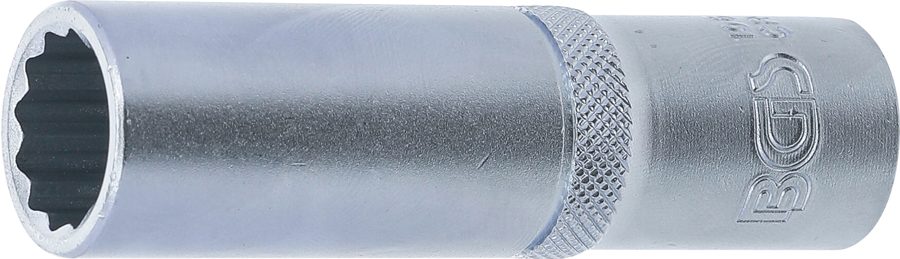 Uzgriežņu atslēgas ieliktnis, divpadsmit punktu, dziļš | Piedziņas iekšējais kvadrāts 12,5 mm (1/2") | SW 15 mm