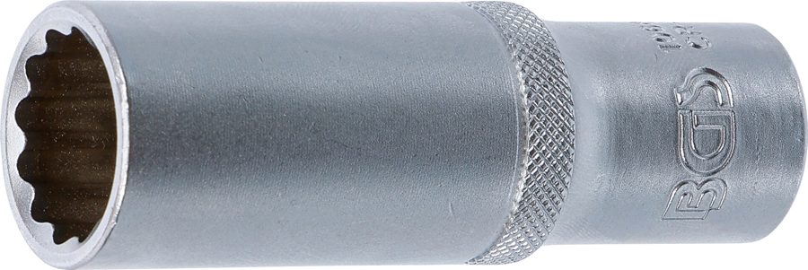 Uzgriežņu atslēgas ieliktnis, divpadsmit punktu, dziļš | Piedziņas iekšējais kvadrāts 12,5 mm (1/2") | SW 18 mm