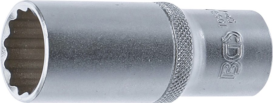 Uzgriežņu atslēgas ieliktnis, divpadsmit punktu, dziļš | Piedziņas iekšējais kvadrāts 12,5 mm (1/2") | SW 22 mm