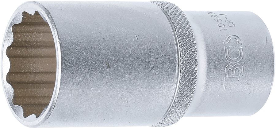 Uzgriežņu atslēgas ieliktnis, divpadsmit punktu, dziļš | Piedziņas iekšējais kvadrāts 12,5 mm (1/2") | SW 28 mm