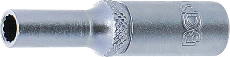 Uzgriežņu atslēgas ieliktnis, divpadsmit punktu, dziļš | Piedziņas iekšējais kvadrāts 6,3 mm (1/4") | SW 5 mm