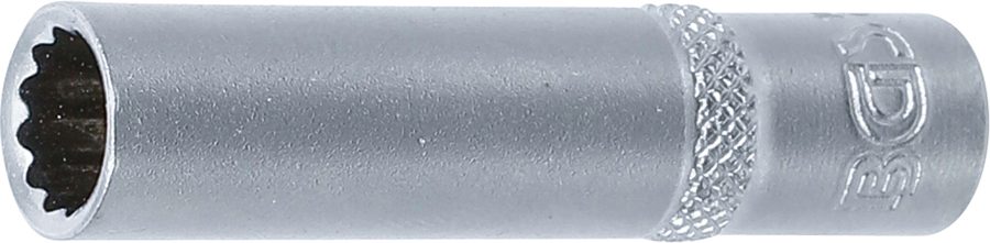 Uzgriežņu atslēgas ieliktnis, divpadsmit punktu, dziļš | Piedziņas iekšējais kvadrāts 6,3 mm (1/4") | SW 8 mm