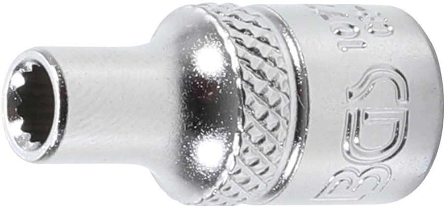 Uzgriežņu atslēgas ieliktnis divpadsmit punktu | Piedziņas iekšējais kvadrāts 6,3 mm (1/4") | SW 4 mm