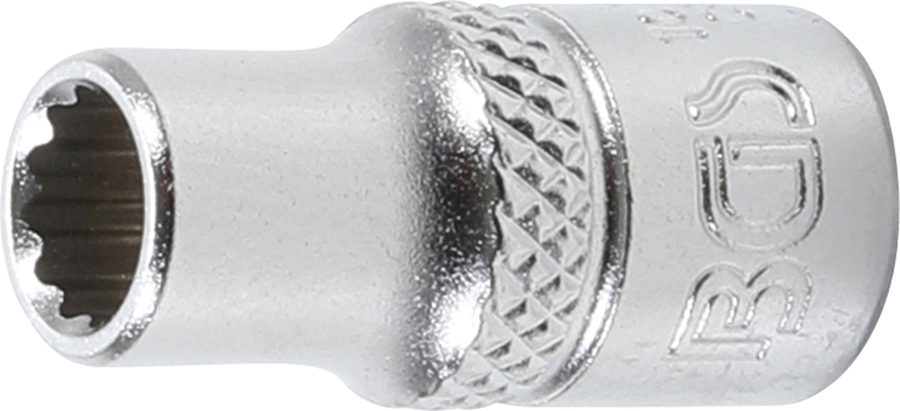 Uzgriežņu atslēgas ieliktnis divpadsmit punktu | Piedziņas iekšējais kvadrāts 6,3 mm (1/4") | SW 6 mm