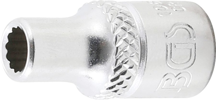 Uzgriežņu atslēgas ieliktnis divpadsmit punktu | Piedziņas iekšējais kvadrāts 6,3 mm (1/4") | SW 3/16"