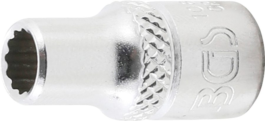 Uzgriežņu atslēgas ieliktnis divpadsmit punktu | Piedziņas iekšējais kvadrāts 6,3 mm (1/4") | SW 7/32"