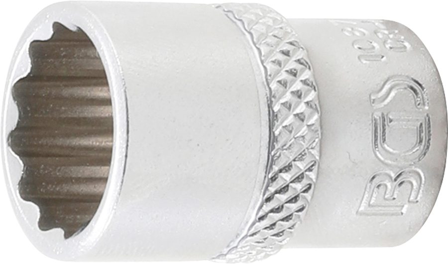 Uzgriežņu atslēgas ieliktnis divpadsmit punktu | Piedziņas iekšējais kvadrāts 6,3 mm (1/4") | SW 15/32"