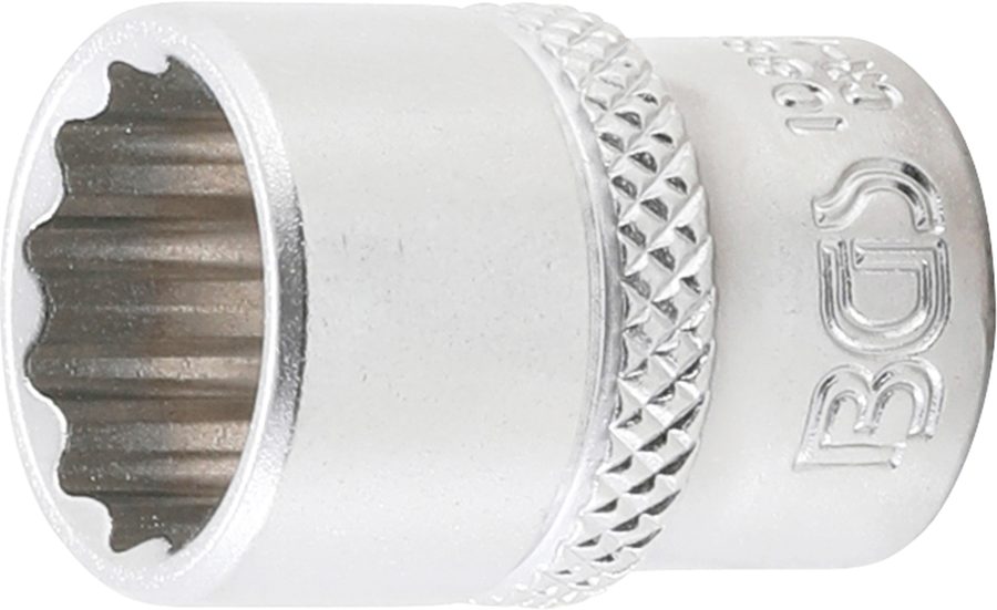 Uzgriežņu atslēgas ieliktnis divpadsmit punktu | Piedziņas iekšējais kvadrāts 6,3 mm (1/4") | SW 1/2"