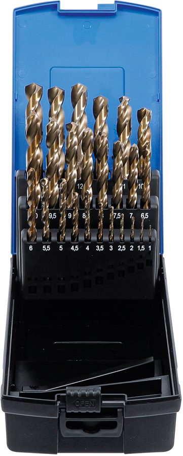 Twist urbjmašīnu komplekts | HSS-G M35 kobalta tērauds | 1 - 13 mm | 25 gab