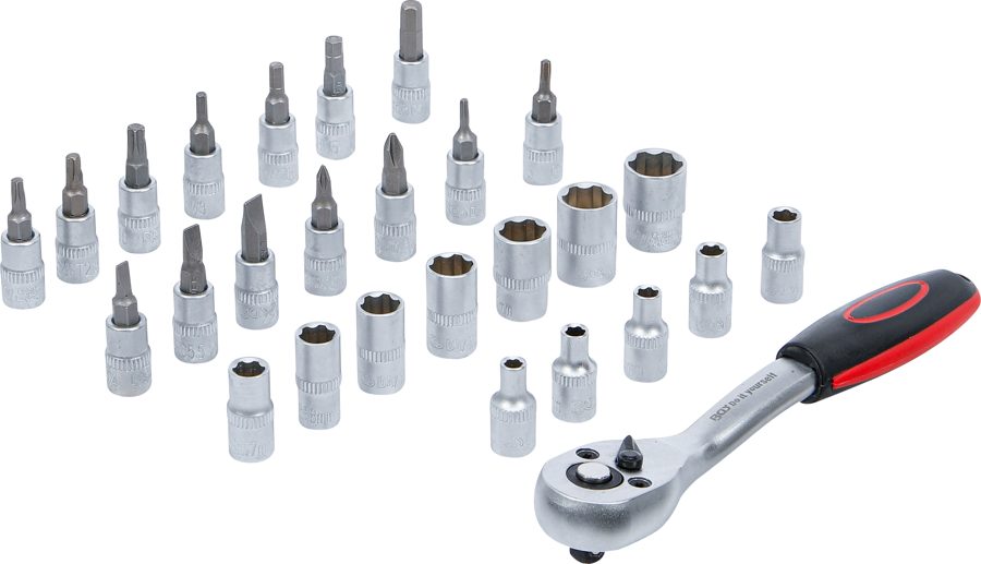 Uzgriežņu atslēgu komplekts | Piedziņa 6,3 mm (1/4") | SW 4 - 13 mm | 27 gab.