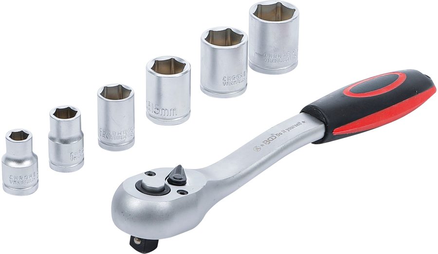 Uzgriežņu atslēgu komplekts | Drive 10 mm (3/8") | SW 8 - 19 mm | 7 pcs.