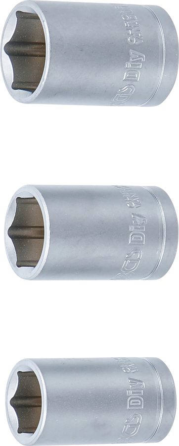 Kontaktligzdu komplekts | Piedziņa 12,5 mm (1/2") | SW 15 - 17 - 19 mm | 3 daļ.