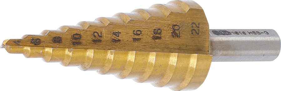 Pakāpju urbis | titāna nitrēts | Ø 4 - 22 mm