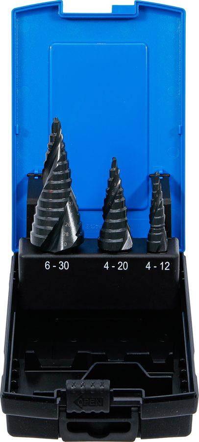 Pakāpju urbjmašīnu komplekts | Ø 4 - 30 mm | 3 gab.