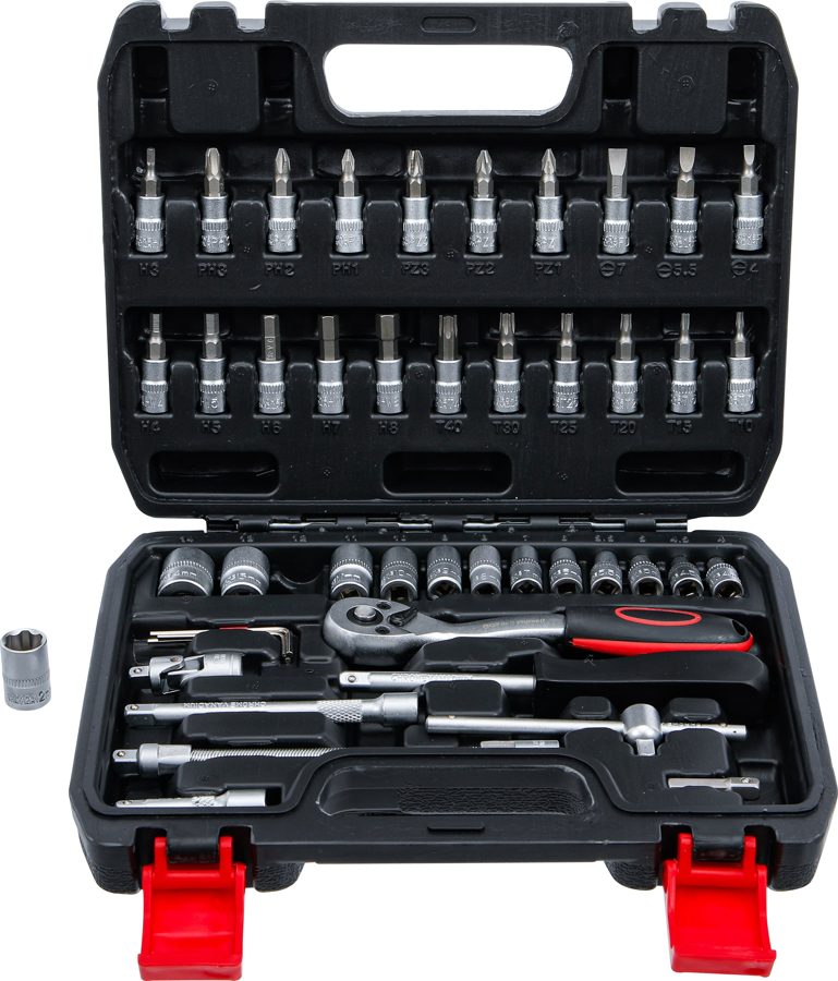 Uzgriežņu atslēgu komplekts | Drive 6.3 mm (1/4") | 46 pieces.