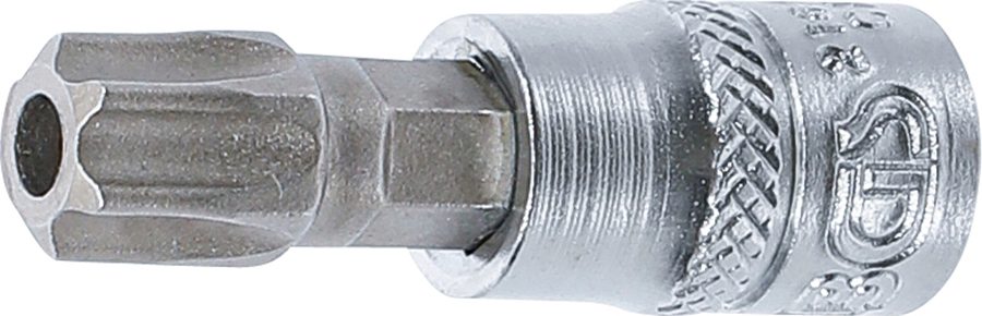 Uzgaļu ieliktnis | Piedziņas iekšējais kvadrāts 6,3 mm (1/4") | T veida profils (Torx) ar atveri T50