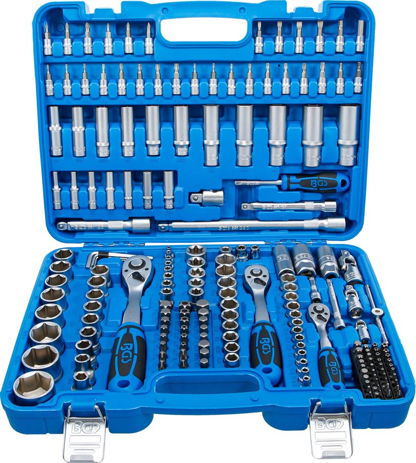 Uzgriežņu atslēgu komplekts sešstūris | Piedziņa 6,3 mm (1/4 collas) / 10 mm (3/8 collas) / 12,5 mm (1/2") | Izmēri collas | 192 gab.