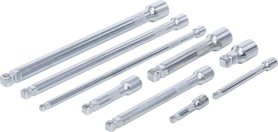 Slīpuma pagarinājuma komplekts | 6,3 mm (1/4 collas), 10 mm (3/8 collas), 12,5 mm (1/2 collas) | 9 gab.