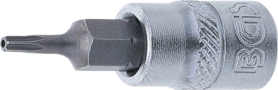 Uzgaļu ieliktnis | Piedziņas iekšējais kvadrāts 6,3 mm (1/4") | T veida profils (Torx) ar atveri T8