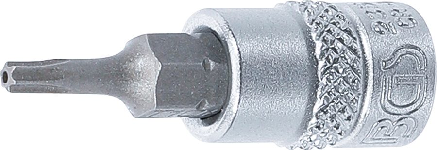 Uzgaļu ieliktnis | Piedziņas iekšējais kvadrāts 6,3 mm (1/4") | T veida profils (Torx) ar atveri T10