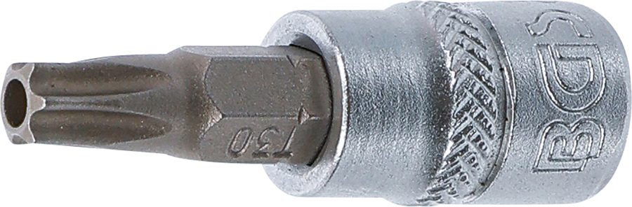 Uzgaļu ieliktnis | Piedziņas iekšējais kvadrāts 6,3 mm (1/4") | T veida profils (Torx) ar atveri T30