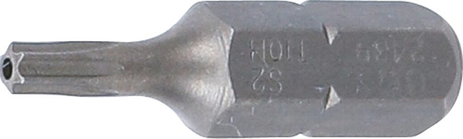Bits | Garums 25mm | Ārējā sešstūra piedziņa 6,3 mm (1/4") | T veida profils (Torx) ar atveri T10