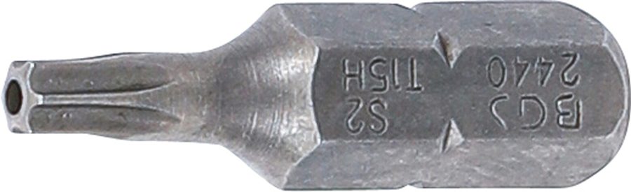 Bits | Garums 25mm | Ārējā sešstūra piedziņa 6,3 mm (1/4") | T veida profils (Torx) ar atveri T15