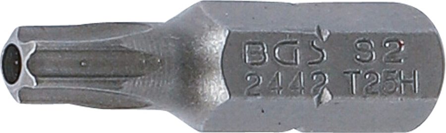 Bits | Garums 25mm | Ārējā sešstūra piedziņa 6,3 mm (1/4") | T veida profils (Torx) ar atveri T25