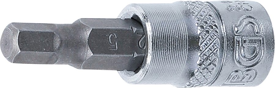 Uzgaļu ieliktnis | Piedziņas iekšējais kvadrāts 6,3 mm (1/4 collas) | iekšējais sešstūris 5 mm