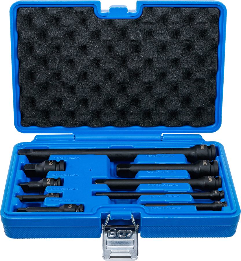 Spēka pagarinājuma komplekts | 6,3 mm (1/4 collas) / 10 mm (3/8 collas) / 12,5 mm (1/2 collas) | 9 gab.