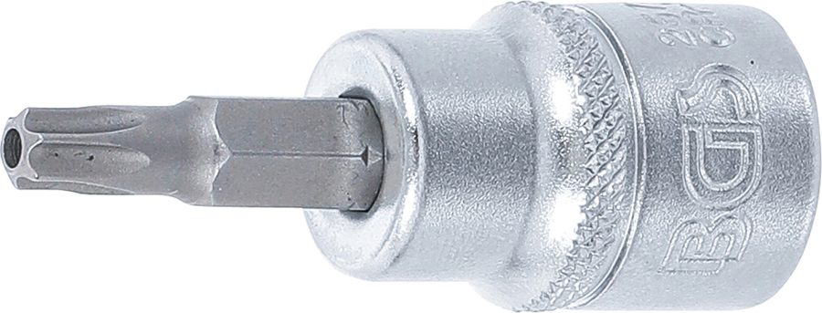Uzgaļu ieliktnis | Piedziņas iekšējais kvadrāts 10 mm (3/8") | T veida profils (Torx) ar atveri T27