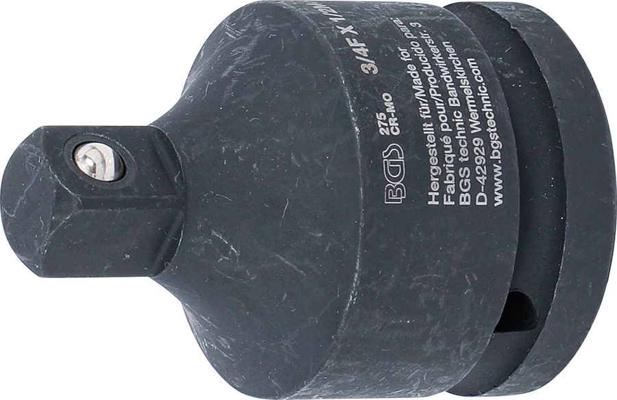 Strāvas ligzdas adapteris | Iekšējais kvadrāts 20 mm (3/4") - ārējais kvadrāts 12,5 mm (1/2")