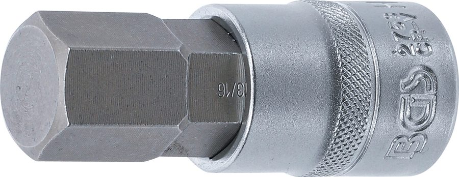 Uzgaļu ieliktnis | Garums 70mm | Piedziņas iekšējais kvadrāts 12,5 mm (1/2") | iekšējais sešstūris 13/16"