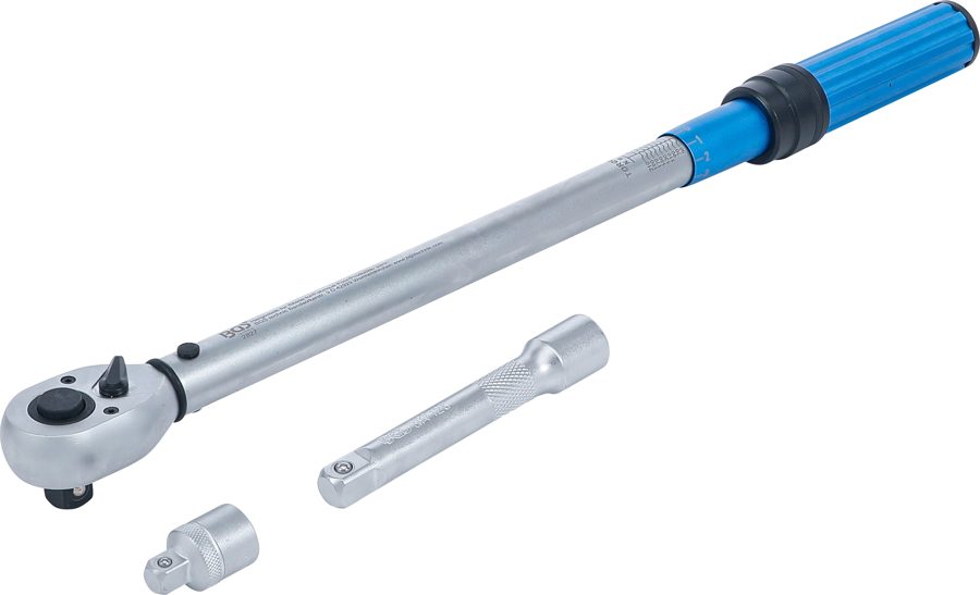 Momenta uzgriežņu atslēgu komplekts | ar adapteri + pagarinājumu | Izejas ārējais kvadrāts 12,5 mm (1/2") | 40–220 Nm | 3 daļ.