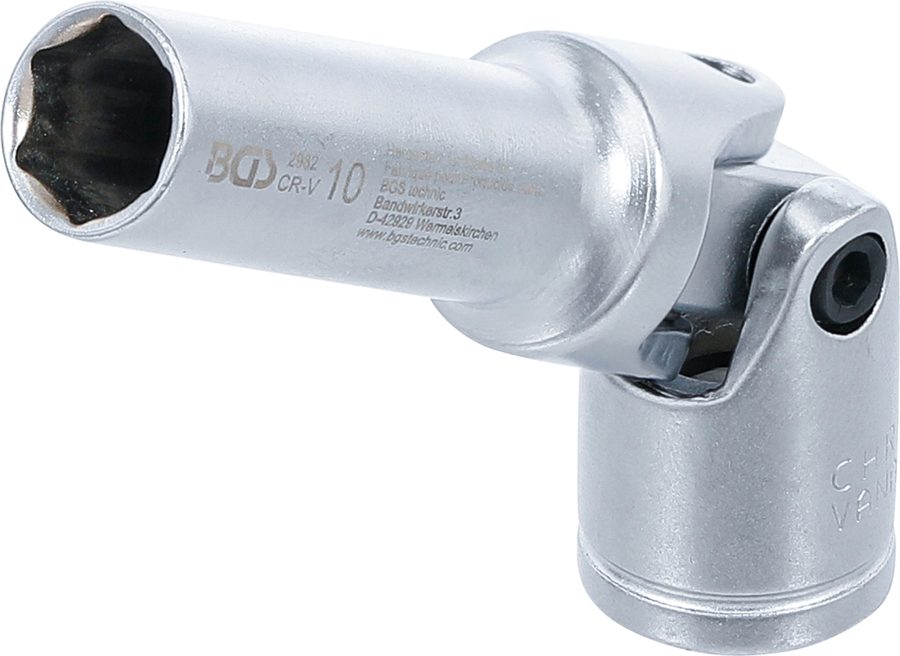Kvēlsveces savienojuma ieliktņa sešstūris | Piedziņas iekšējais kvadrāts 10 mm (3/8") | SW 10 mm