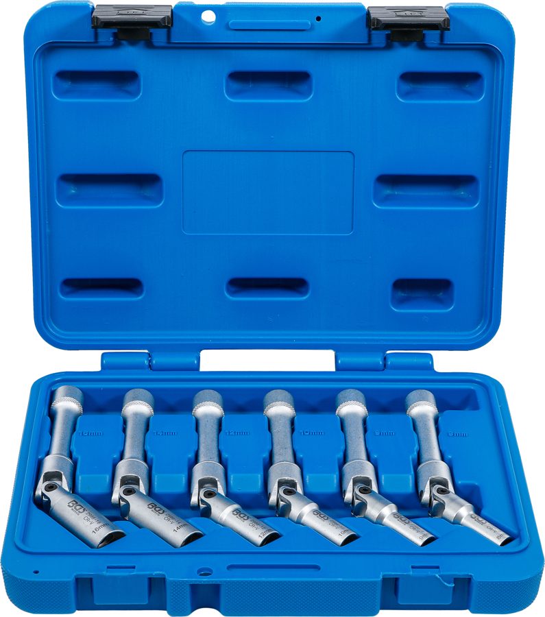 Universāls kvēlsveču savienojumu uzgriežņu atslēgu komplekts, sešstūra | Piedziņas iekšējais kvadrāts 10 mm (3/8") | SW 8 - 16 mm | 6 gab.