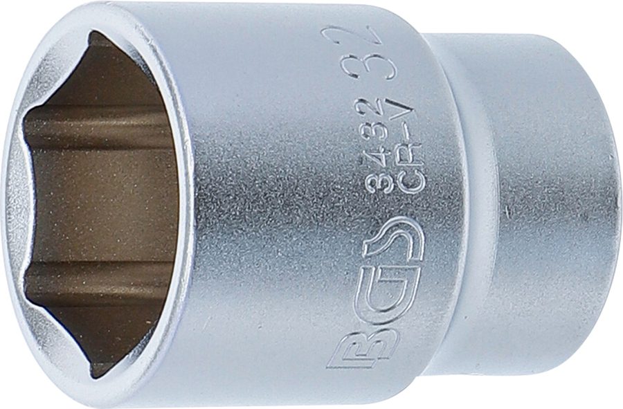 Uzgriežņu atslēgas ieliktnis sešstūris | Piedziņas iekšējais kvadrāts 20 mm (3/4") | SW 32 mm