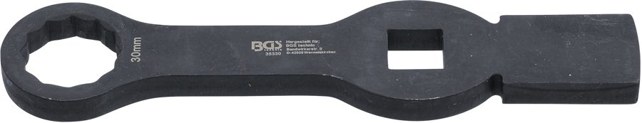 Trieciena gredzenu atslēga | divpadsmit puses | ar 2 uzkrītošām virsmām | SW 30 mm