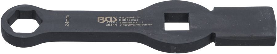 Trieciena gredzenu atslēga | Sešstūris | ar 2 uzkrītošām virsmām | SW 24 mm