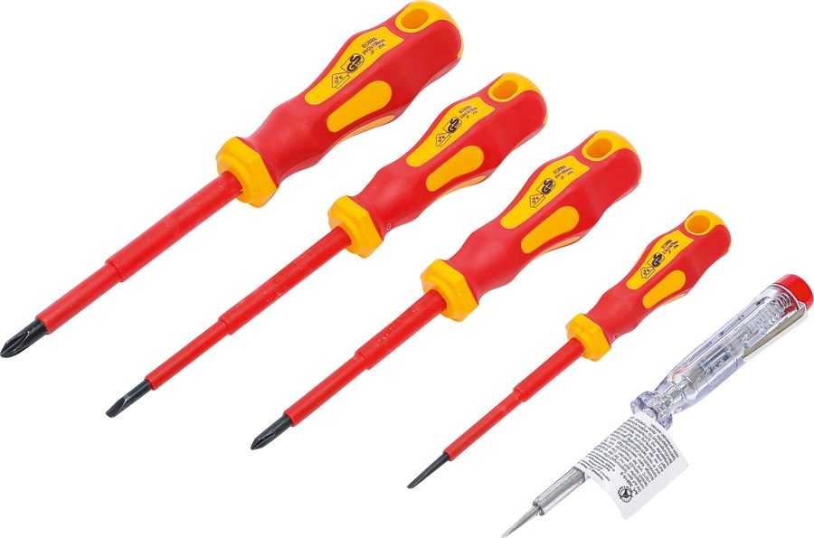 VDE elektriķa skrūvgriežu komplekts | Slotted/Phillips | 5 gab.