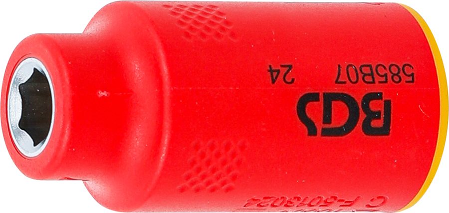 VDE uzgriežņu atslēgas ieliktnis sešstūris | Piedziņas iekšējais kvadrāts 10 mm (3/8") | SW 7 mm